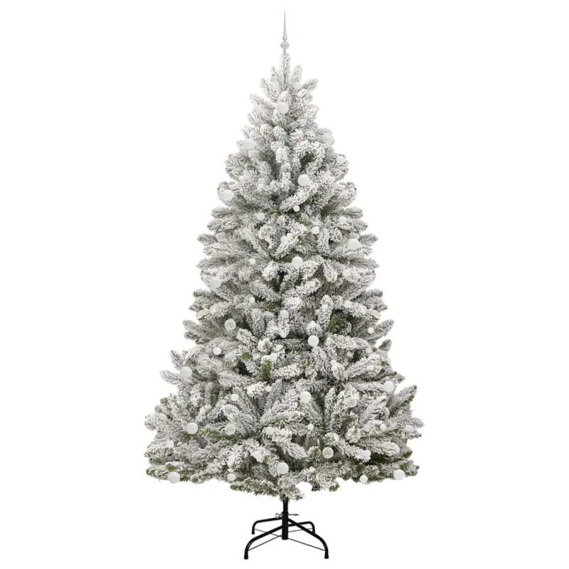 Dirbtinė Kalėdų eglutė Žalia ir balta 270 cm PVC ir metalas