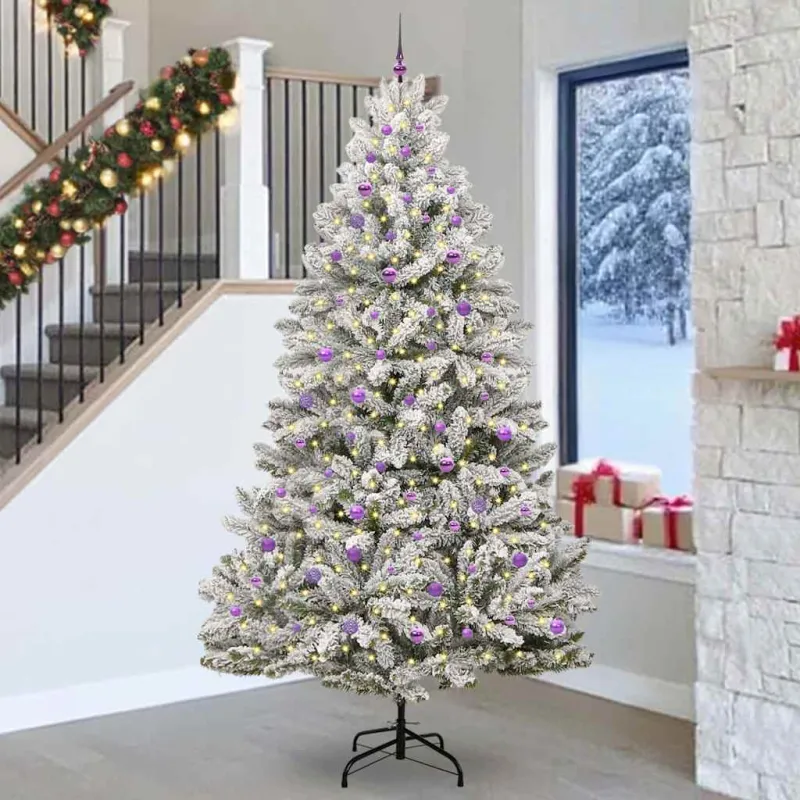Dirbtinė Kalėdų eglutė Žalia ir balta 270 cm PVC ir metalas