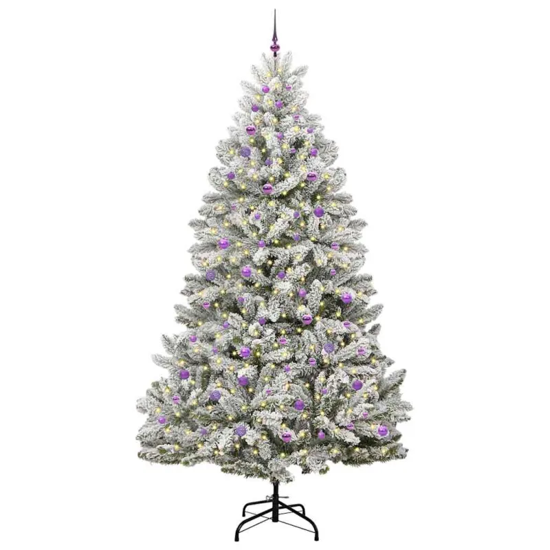 Dirbtinė Kalėdų eglutė Žalia ir balta 270 cm PVC ir metalas