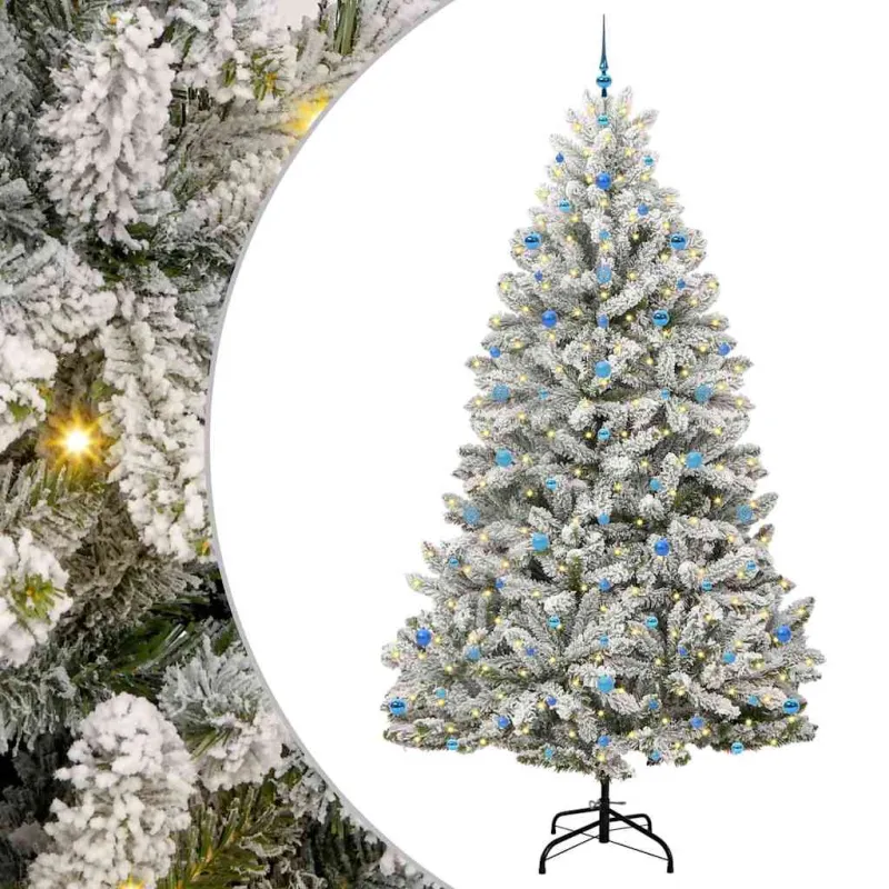 Dirbtinė Kalėdų eglutė Žalia ir balta 270 cm PVC ir metalas