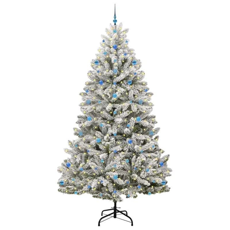 Dirbtinė Kalėdų eglutė Žalia ir balta 270 cm PVC ir metalas