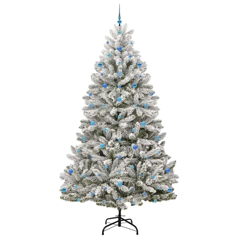 Dirbtinė Kalėdų eglutė Žalia ir balta 270 cm PVC ir metalas