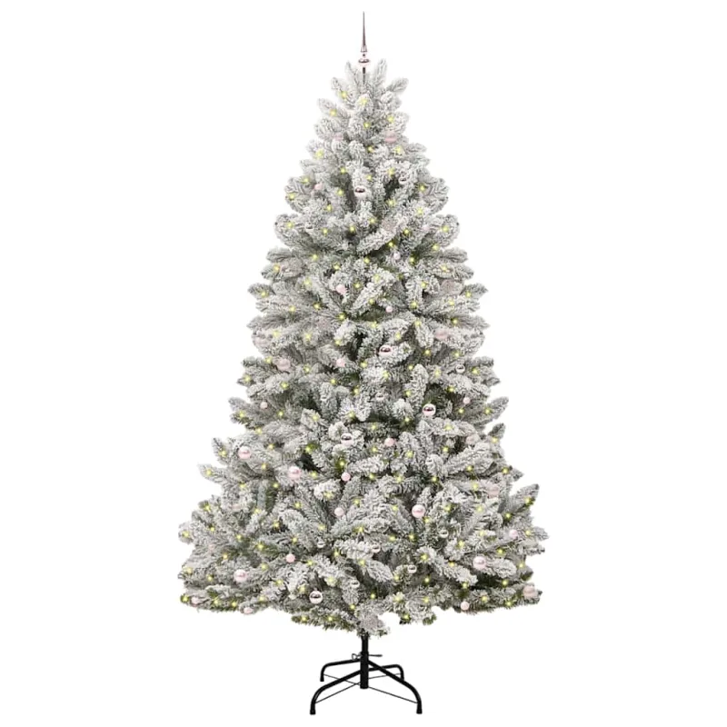Dirbtinė Kalėdų eglutė Žalia ir balta 300 cm PVC ir metalas