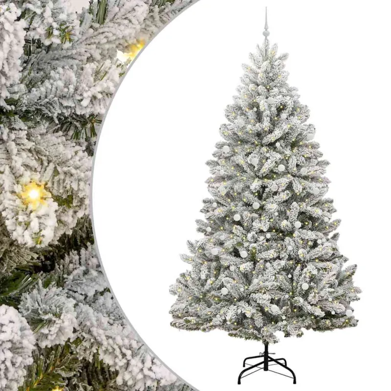 Dirbtinė Kalėdų eglutė Žalia ir balta 300 cm PVC ir metalas