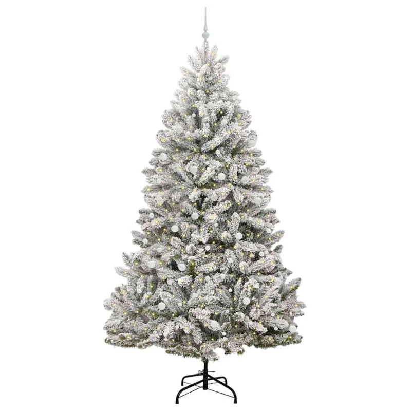 Dirbtinė Kalėdų eglutė Žalia ir balta 300 cm PVC ir metalas
