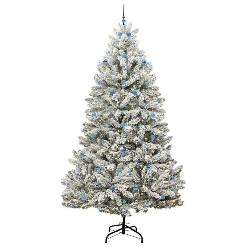 Dirbtinė Kalėdų eglutė Žalia ir balta 300 cm PVC ir metalas