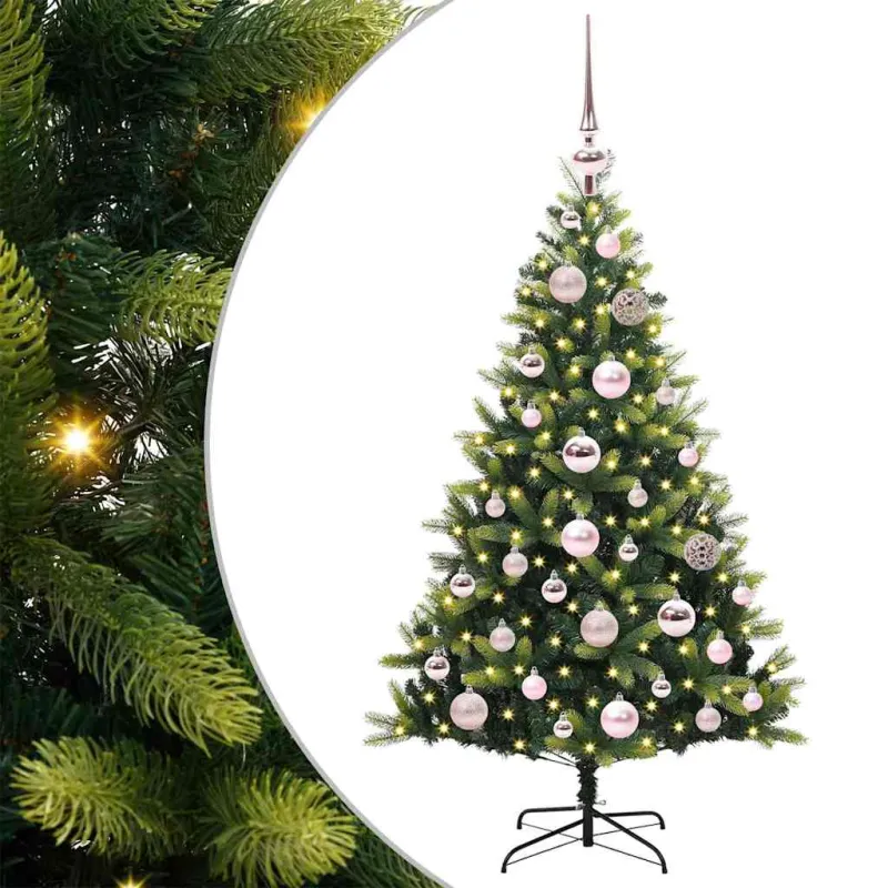 Dirbtinė sulankstoma Kalėdų eglutė su 150 LED lemputių 120 cm