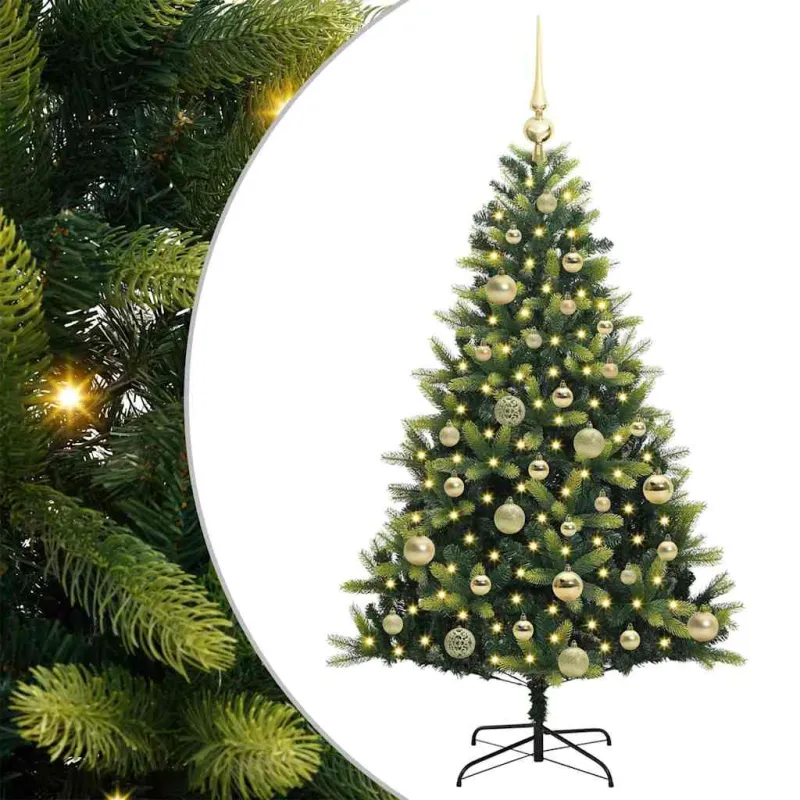Dirbtinė sulankstoma Kalėdų eglutė su 150 LED lemputių 120 cm