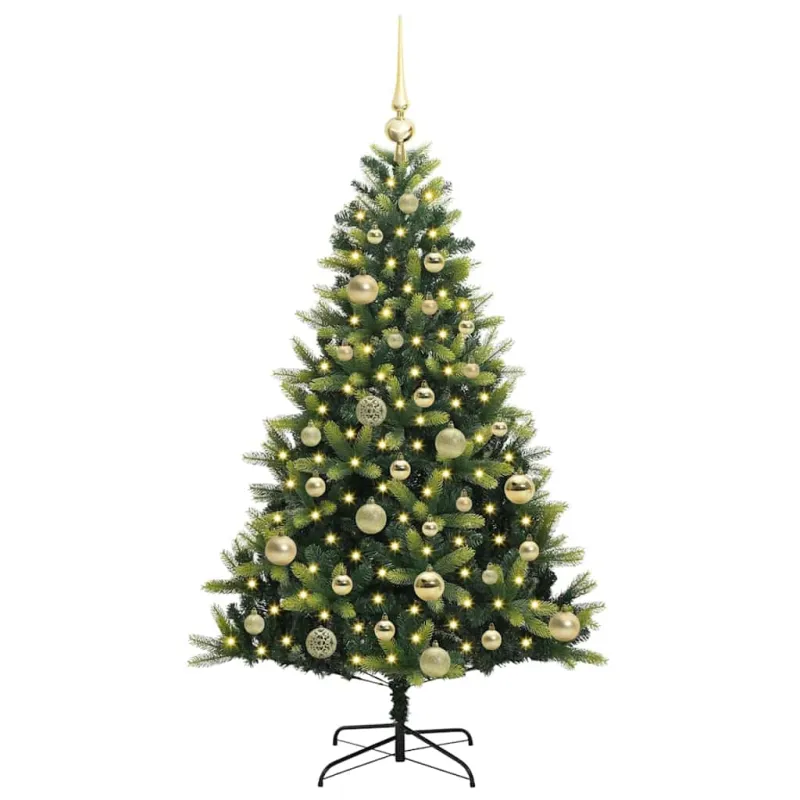 Dirbtinė sulankstoma Kalėdų eglutė su 150 LED lemputių 120 cm