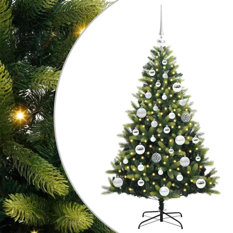 Dirbtinė sulankstoma Kalėdų eglutė su 150 LED lemputių 120 cm