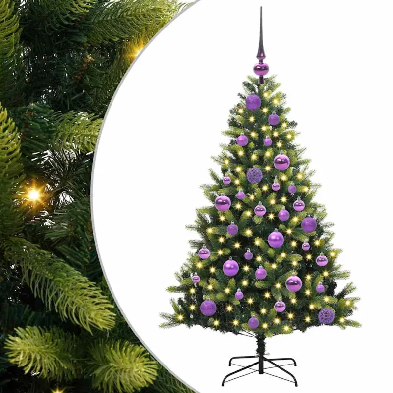 Dirbtinė sulankstoma Kalėdų eglutė su 150 LED lemputių 120 cm