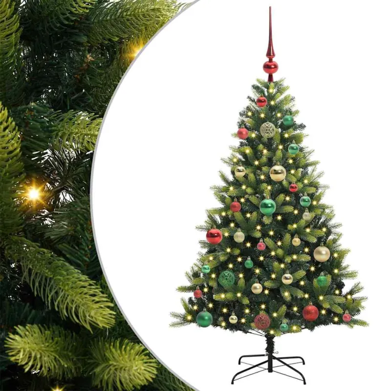 Dirbtinė sulankstoma Kalėdų eglutė su 150 LED lemputių 120 cm