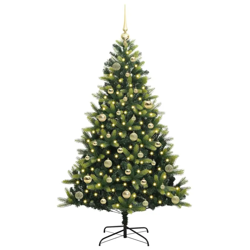 Dirbtinė sulankstoma Kalėdų eglutė su 150 LED lemputių 150 cm
