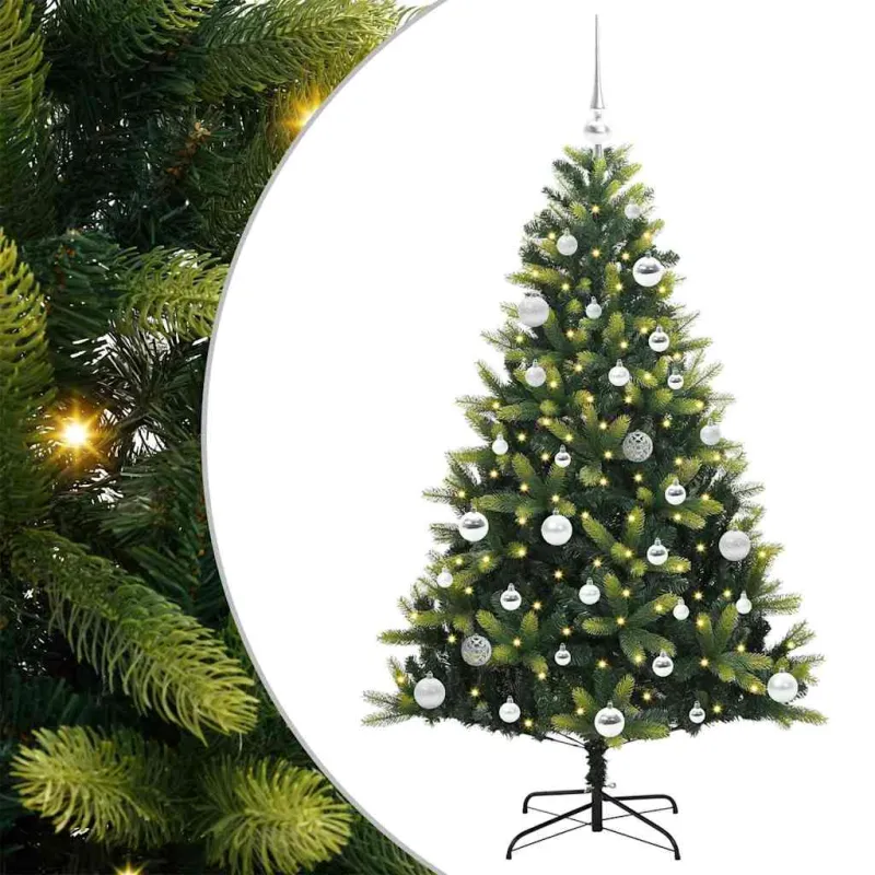 Dirbtinė sulankstoma Kalėdų eglutė su 150 LED lemputių 150 cm