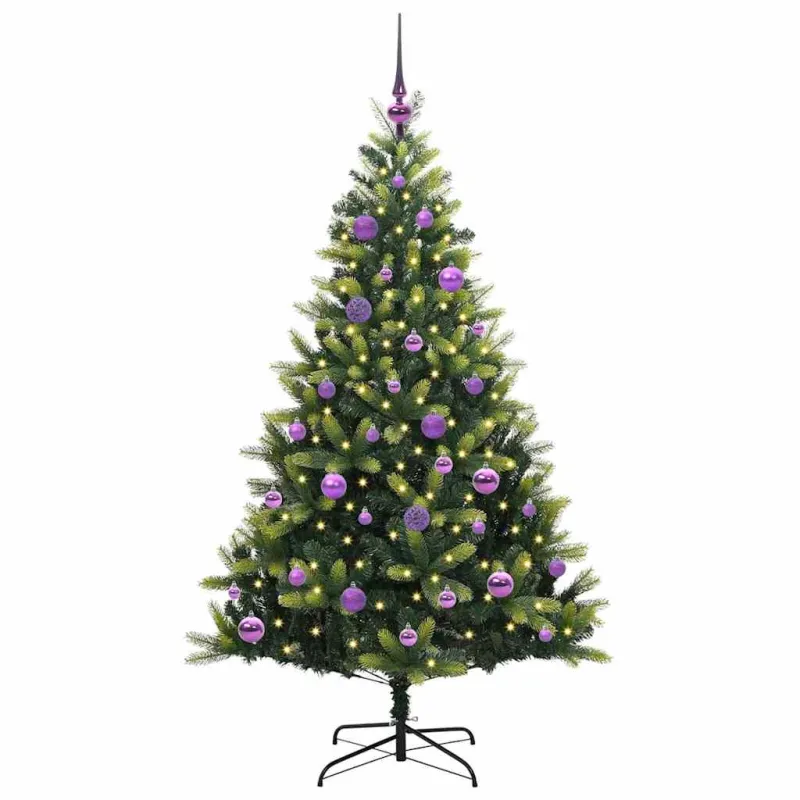 Dirbtinė sulankstoma Kalėdų eglutė su 150 LED lemputių 150 cm
