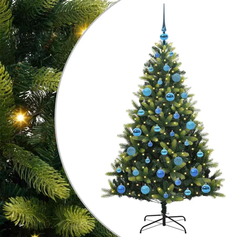 Dirbtinė sulankstoma Kalėdų eglutė su 150 LED lemputių 150 cm