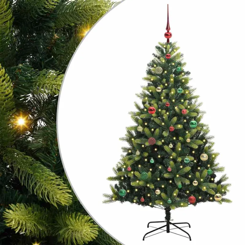 Dirbtinė sulankstoma Kalėdų eglutė su 150 LED lemputių 150 cm