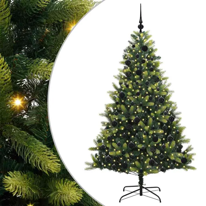 Dirbtinis sulankstomas Kalėdų medis su 300 LED Žalia 180 cm
