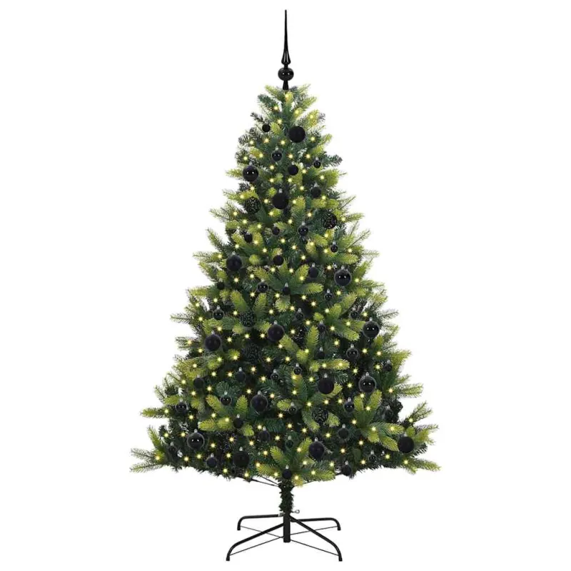 Dirbtinis sulankstomas Kalėdų medis su 300 LED Žalia 180 cm