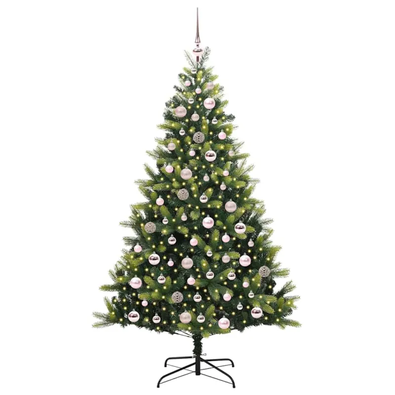 Dirbtinis sulankstomas Kalėdų medis su 300 LED Žalia 180 cm