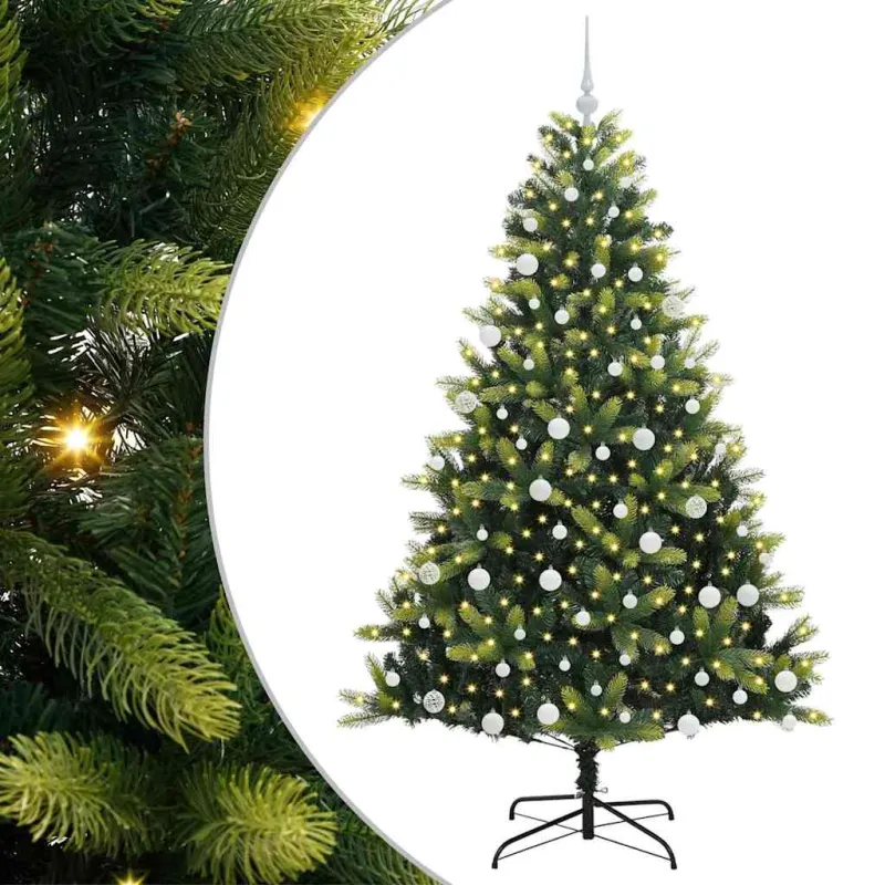 Dirbtinis sulankstomas Kalėdų medis su 300 LED Žalia 180 cm