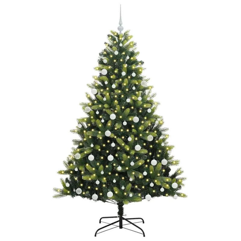 Dirbtinis sulankstomas Kalėdų medis su 300 LED Žalia 180 cm