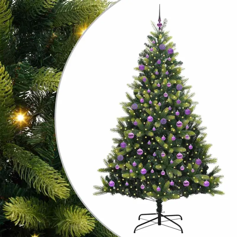 Dirbtinis sulankstomas Kalėdų medis su 300 LED Žalia 180 cm