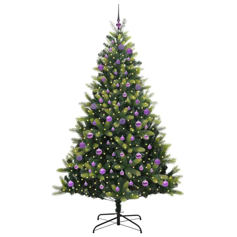 Dirbtinis sulankstomas Kalėdų medis su 300 LED Žalia 180 cm