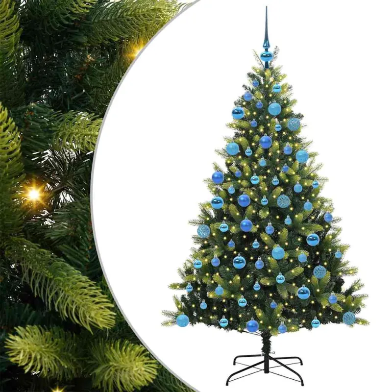 Dirbtinis sulankstomas Kalėdų medis su 300 LED Žalia 180 cm