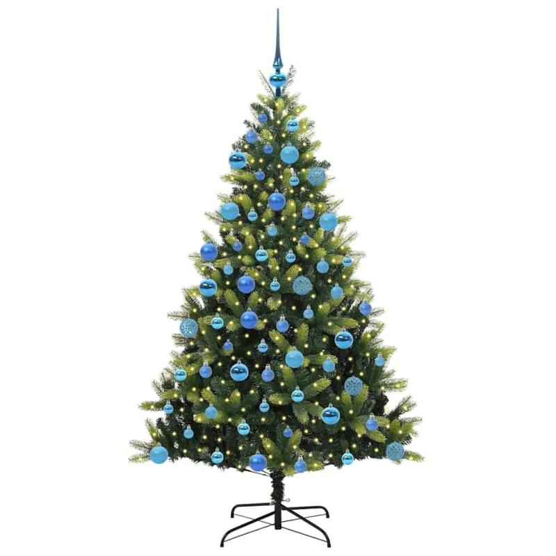 Dirbtinis sulankstomas Kalėdų medis su 300 LED Žalia 180 cm