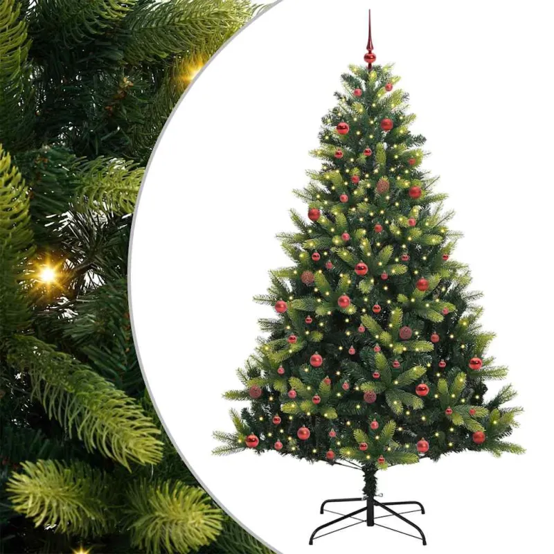 Dirbtinis sulankstomas Kalėdų medis su 300 LED Žalia 210 cm