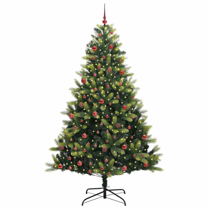 Dirbtinis sulankstomas Kalėdų medis su 300 LED Žalia 210 cm