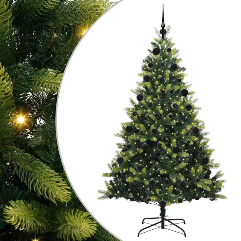 Dirbtinis sulankstomas Kalėdų medis su 300 LED Žalia 210 cm