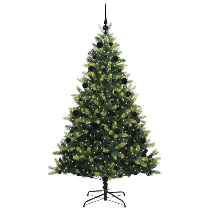 Dirbtinis sulankstomas Kalėdų medis su 300 LED Žalia 210 cm