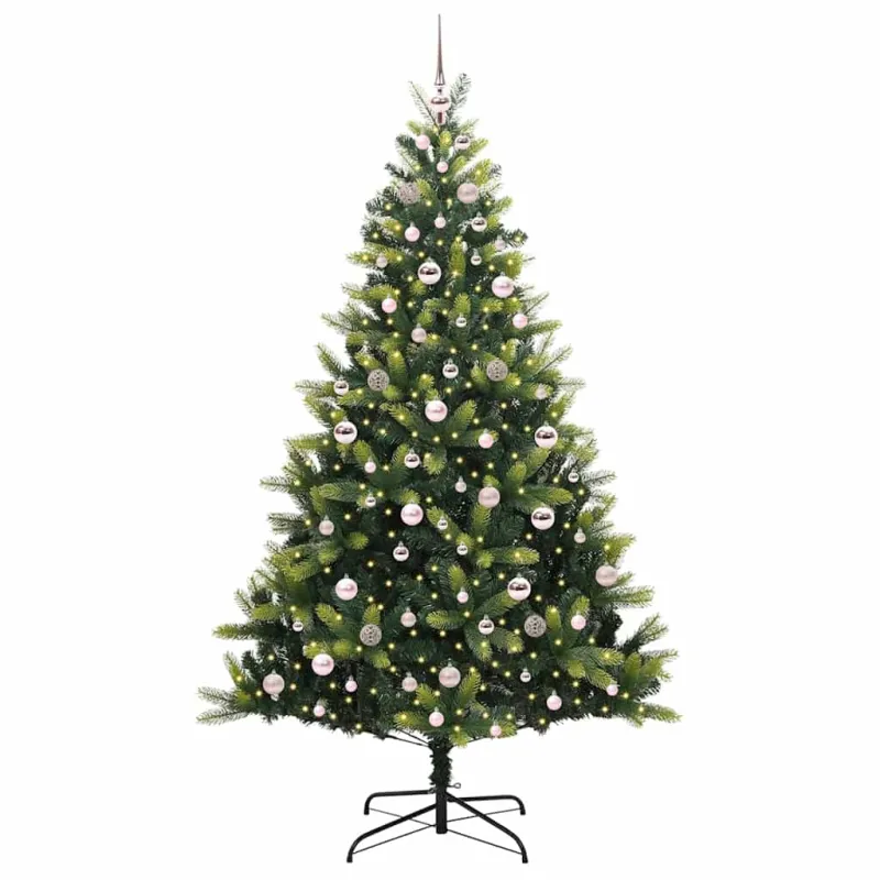 Dirbtinis sulankstomas Kalėdų medis su 300 LED Žalia 210 cm