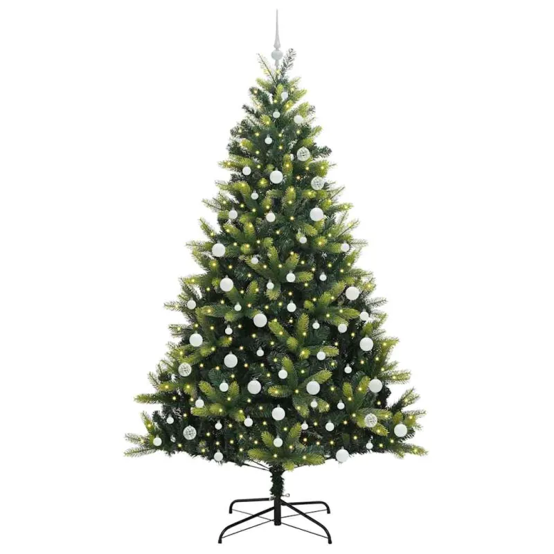 Dirbtinis sulankstomas Kalėdų medis su 300 LED Žalia 210 cm