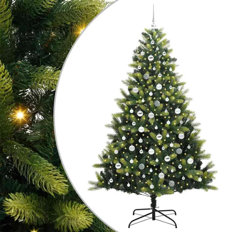 Dirbtinis sulankstomas Kalėdų medis su 300 LED Žalia 210 cm
