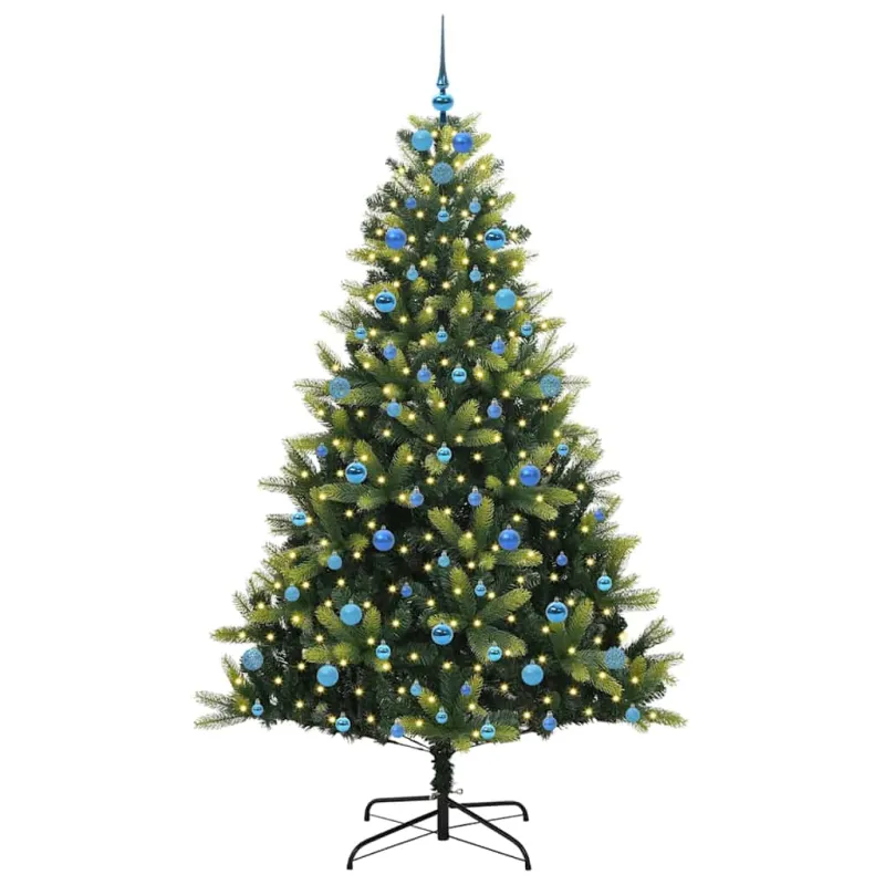 Dirbtinis sulankstomas Kalėdų medis su 300 LED Žalia 210 cm