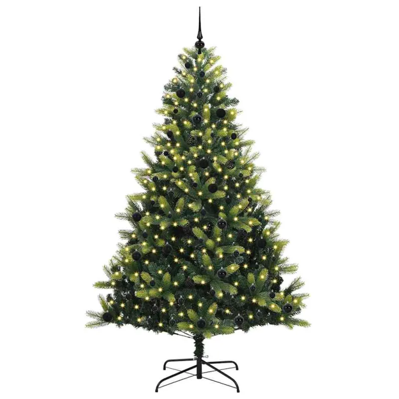 Dirbtinis sulankstomas Kalėdų medis su 300 LED Žalia 240 cm
