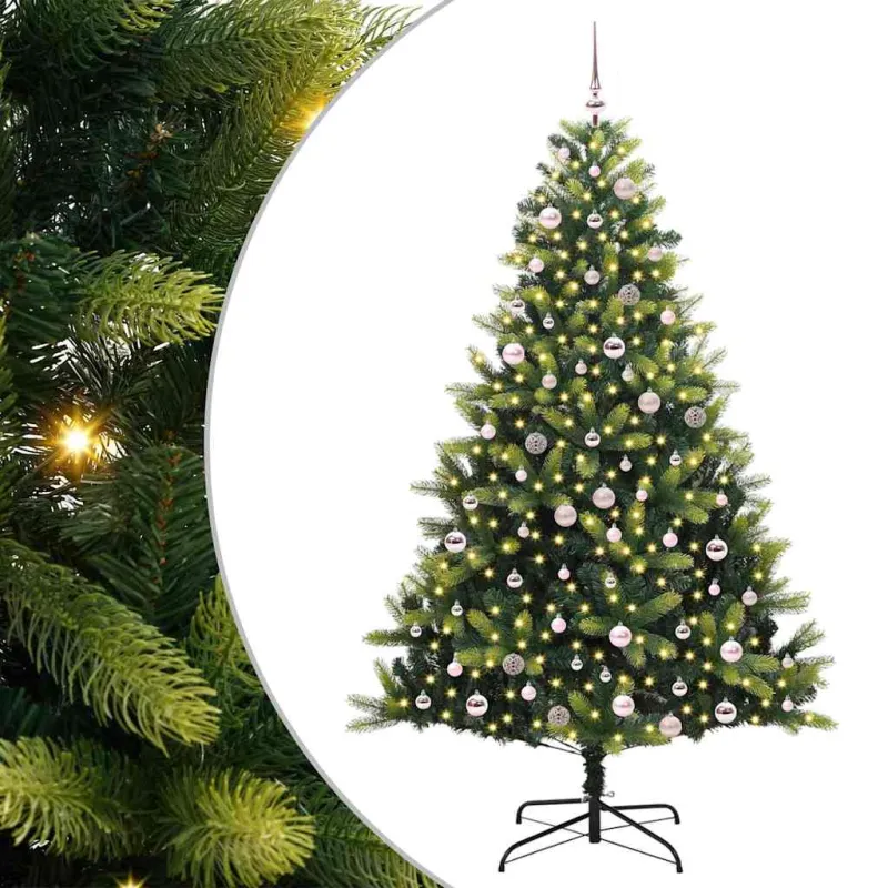 Dirbtinis sulankstomas Kalėdų medis su 300 LED Žalia 240 cm