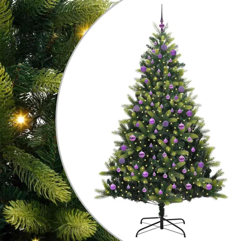 Dirbtinis sulankstomas Kalėdų medis su 300 LED Žalia 240 cm