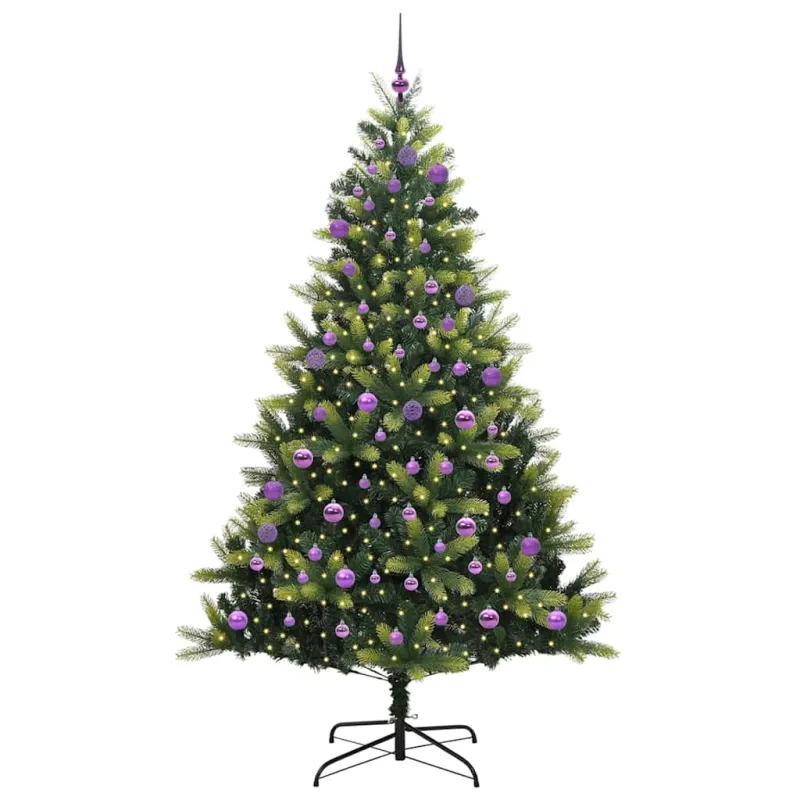 Dirbtinis sulankstomas Kalėdų medis su 300 LED Žalia 240 cm