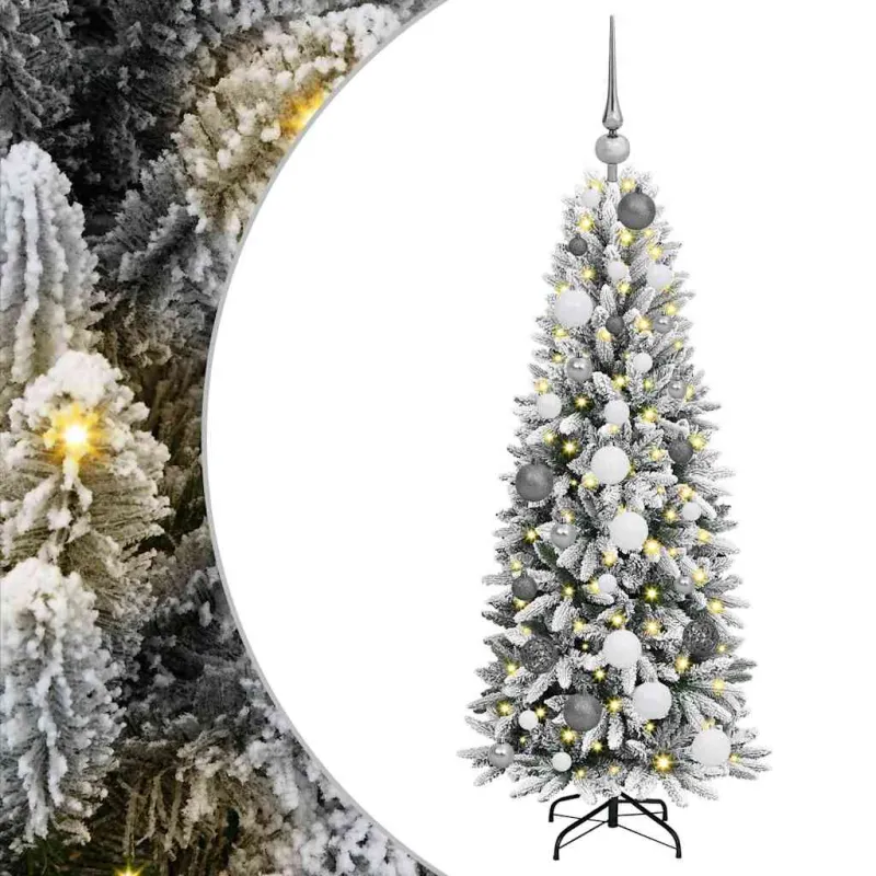 Dirbtinė Kalėdų eglutė su 150 LED s stovu Balta 120 cm