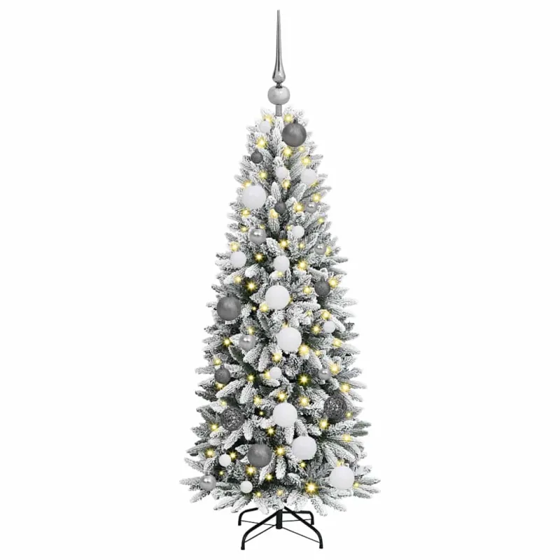 Dirbtinė Kalėdų eglutė su 150 LED s stovu Balta 120 cm