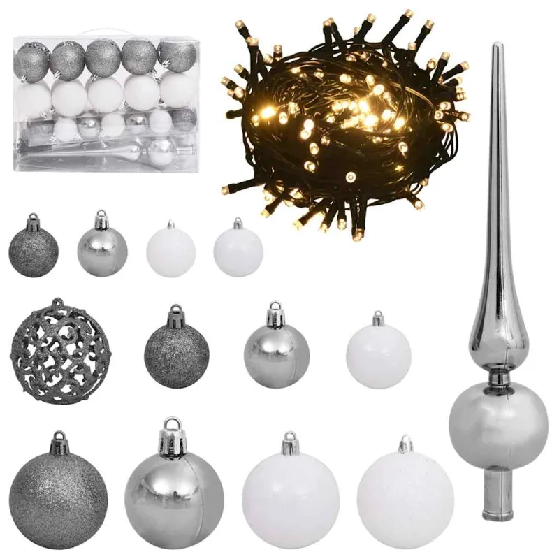 Dirbtinė Kalėdų eglutė su 150 LED s stovu Balta 120 cm
