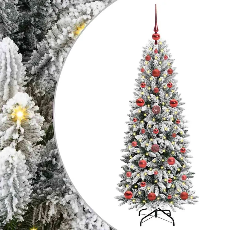 Dirbtinė Kalėdų eglutė su 150 LED s stovu Balta 120 cm