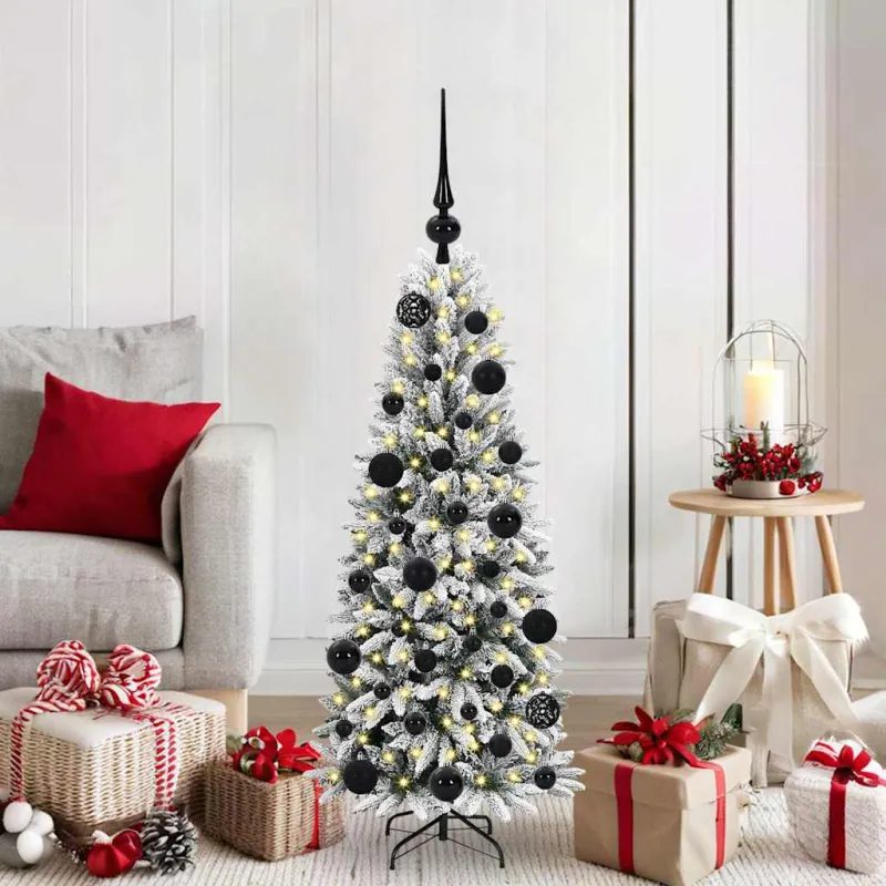 Dirbtinė Kalėdų eglutė su 150 LED s stovu Balta 120 cm