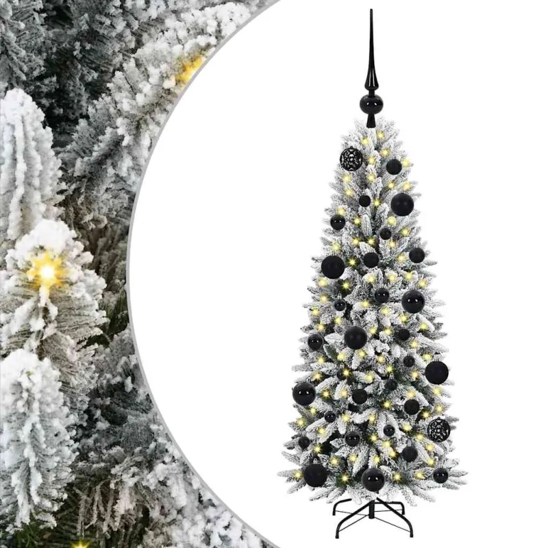 Dirbtinė Kalėdų eglutė su 150 LED s stovu Balta 120 cm