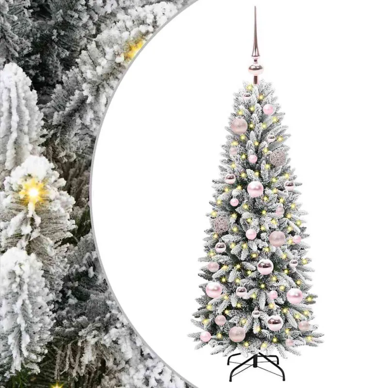 Dirbtinė Kalėdų eglutė su 150 LED s stovu Balta 120 cm