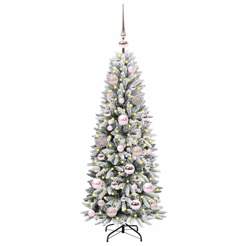 Dirbtinė Kalėdų eglutė su 150 LED s stovu Balta 120 cm
